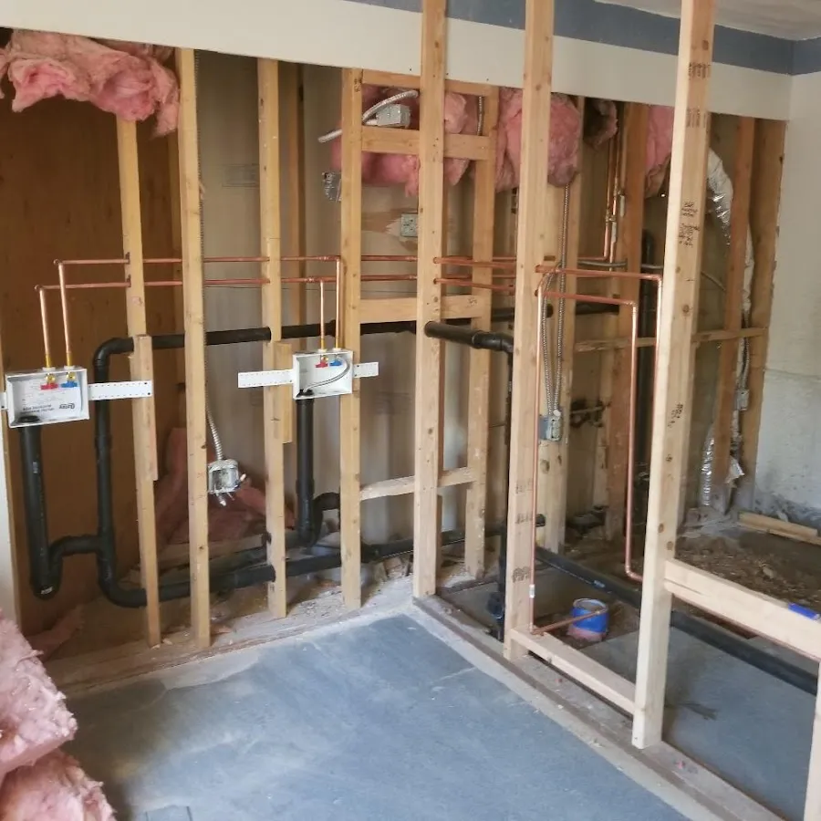 Copper pipe rough-in and plumbing installation in Maysville